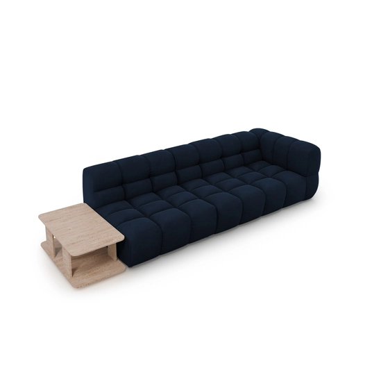 Velvet Left Modular Sofa, "Sky", 4 Seats, 297x102x70 Made in Europe
