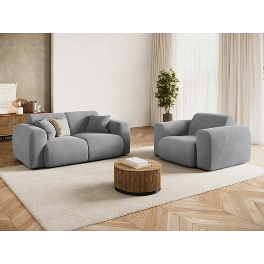 Velvet Armchair, "Nolio", 1 Seat, 105x95x72 Made in Europe