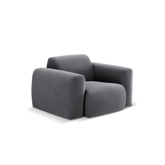 Velvet Armchair, "Nolio", 1 Seat, 105x95x72 Made in Europe