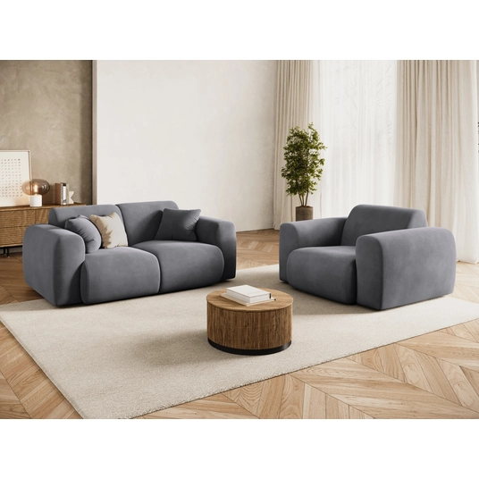 Velvet Armchair, "Nolio", 1 Seat, 105x95x72 Made in Europe