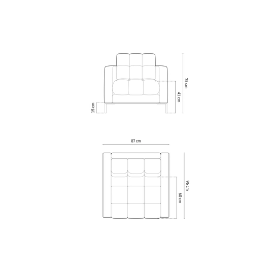 Armchair, "Bali", 1 Seat, 87x96x75 Made in Europe