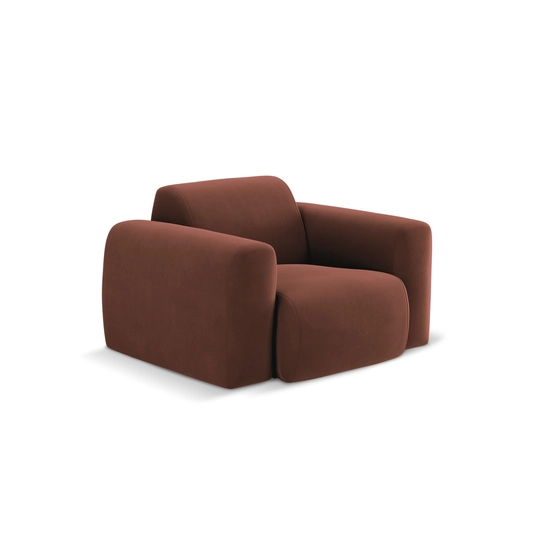 Velvet Armchair, "Nolio", 1 Seat, 105x95x72 Made in Europe