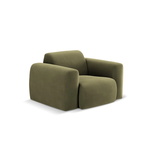 Velvet Armchair, "Nolio", 1 Seat, 105x95x72 Made in Europe