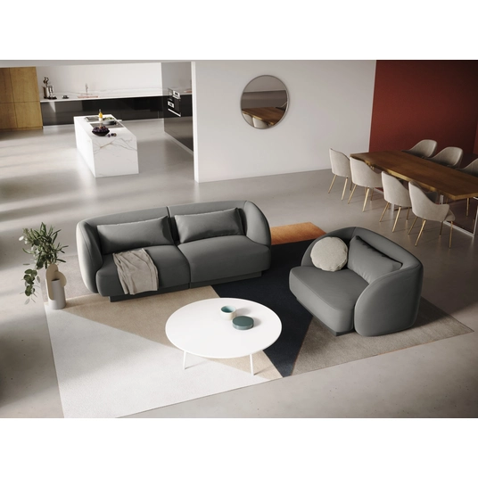 Velvet Armchair, "Tulum", 1 Seat, 103x90x70 Made in Europe