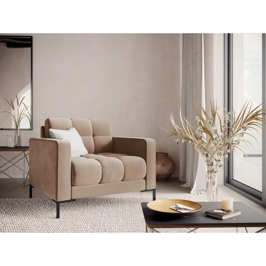 Velvet Armchair, "Bali", 1 Seat, 87x96x75 Made in Europe