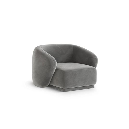 Velvet Armchair, "Gomera", 1 Seat, 93x90x74 Made in Europe