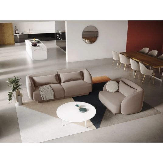 Velvet Armchair, "Tulum", 1 Seat, 103x90x70 Made in Europe
