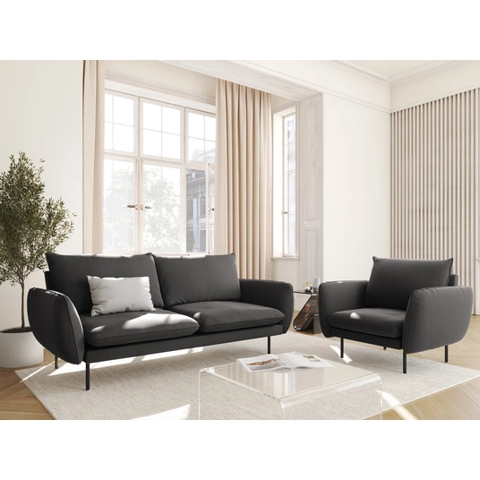 Velvet Armchair, "Vienna", 1 Seat, 97x94x95 Made in Europe