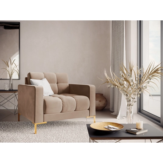 Velvet Armchair, "Bali", 1 Seat, 87x96x75 Made in Europe