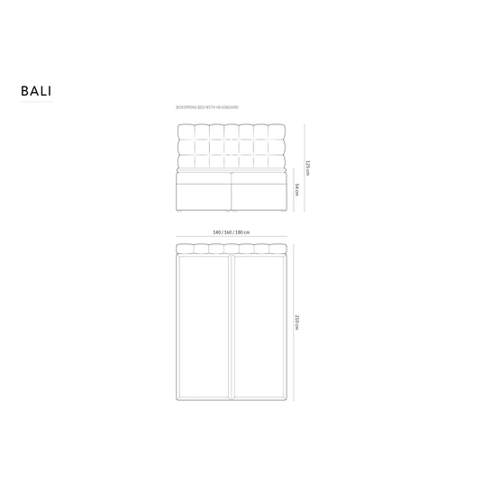 Voodikomplekt "Bali", 210x180x125 cm, valmistatud Euroopas.