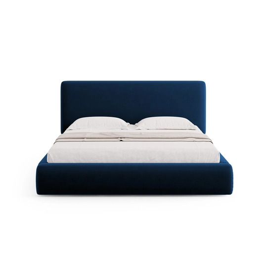 Velvet Storage Bed With Headboard, "Colonel", 220x160x100 Made in Europe