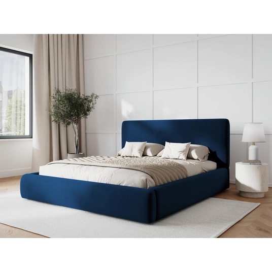 Velvet Storage Bed With Headboard, "Colonel", 220x160x100 Made in Europe