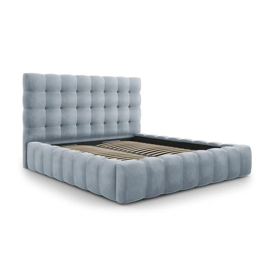 Velvet Storage Bed With Headboard, "Bali", 230x165x125 Made in Europe