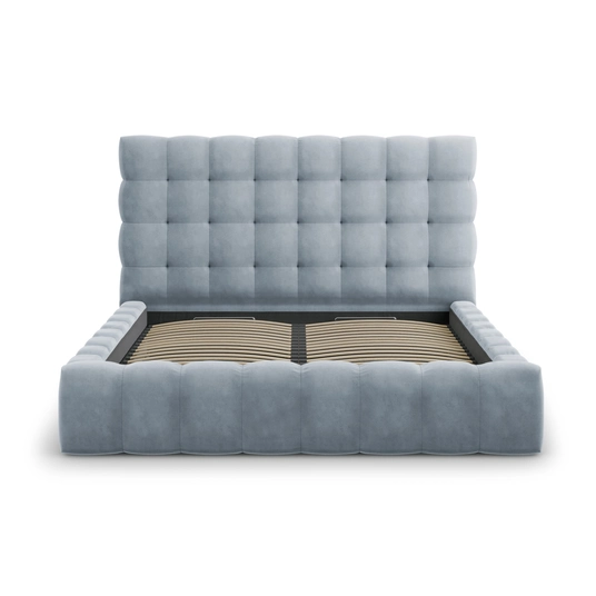 Velvet Storage Bed With Headboard, "Bali", 230x165x125 Made in Europe
