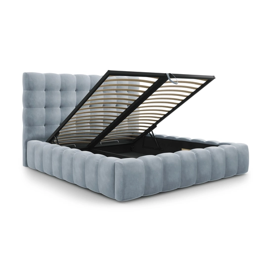 Velvet Storage Bed With Headboard, "Bali", 230x165x125 Made in Europe