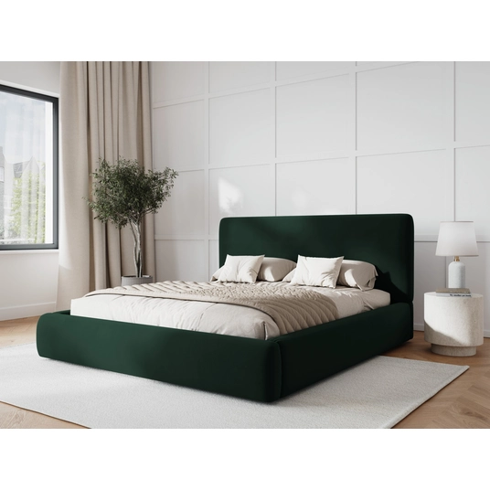 Velvet Storage Bed With Headboard, "Colonel", 220x160x100 Made in Europe