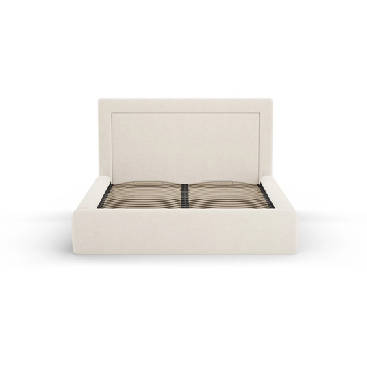 Boucle Storage Bed with Headboard, "Kemer", 230x165x120 Made in Europe