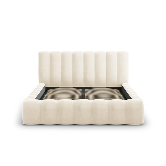 Velvet Storage Bed With Headboard, "Palma", 230x165x94 Made in Europe