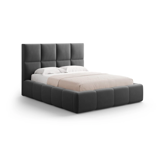 Velvet Storage Bed With Headboard, "Livigno", 230x185x125 Made in Europe