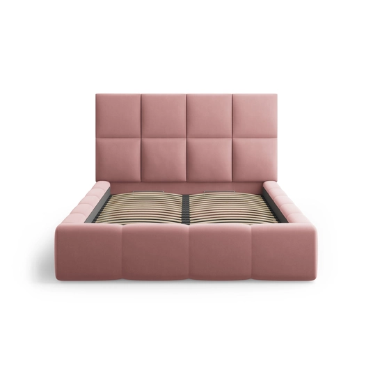 Velvet Storage Bed With Headboard, "Livigno", 230x185x125 Made in Europe