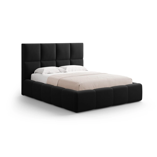 Velvet Storage Bed With Headboard, "Livigno", 230x205x125 Made in Europe