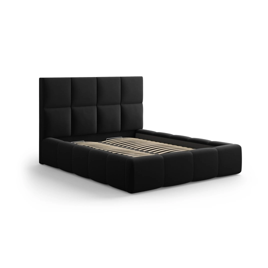 Velvet Storage Bed With Headboard, "Livigno", 230x205x125 Made in Europe