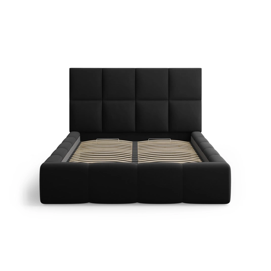 Velvet Storage Bed With Headboard, "Livigno", 230x205x125 Made in Europe