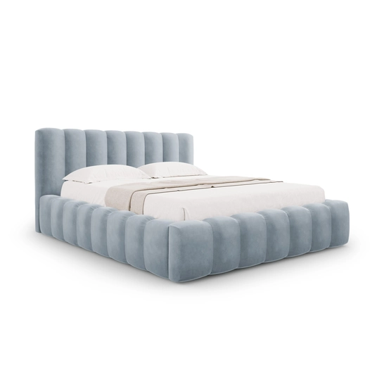Velvet Storage Bed With Headboard, "Palma", 230x205x94 Made in Europe