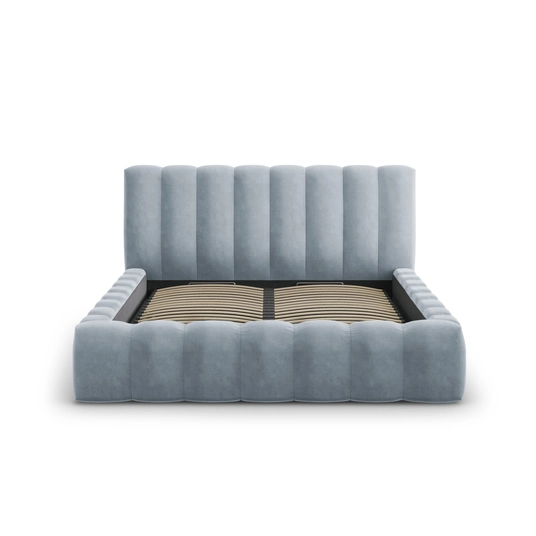 Velvet Storage Bed With Headboard, "Palma", 230x205x94 Made in Europe