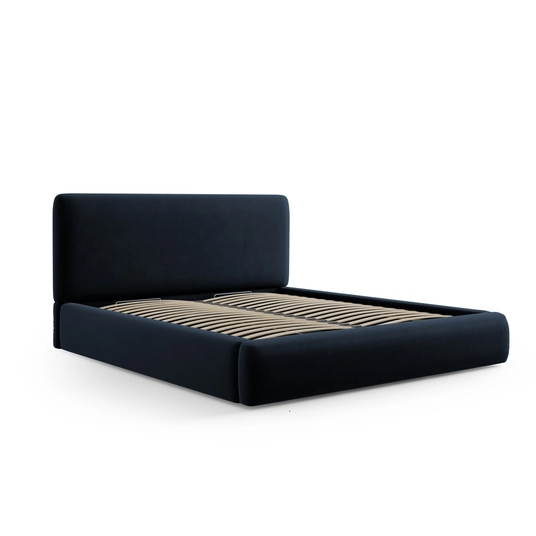 Velvet Storage Bed With Headboard, "Colonel", 220x220x100 Made in Europe