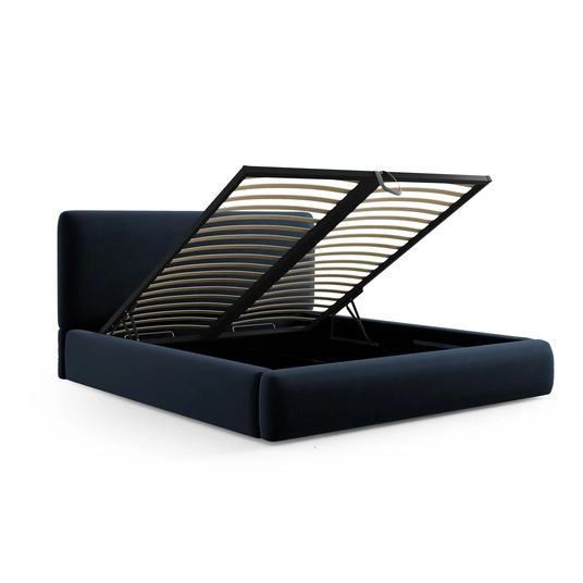 Velvet Storage Bed With Headboard, "Colonel", 220x220x100 Made in Europe