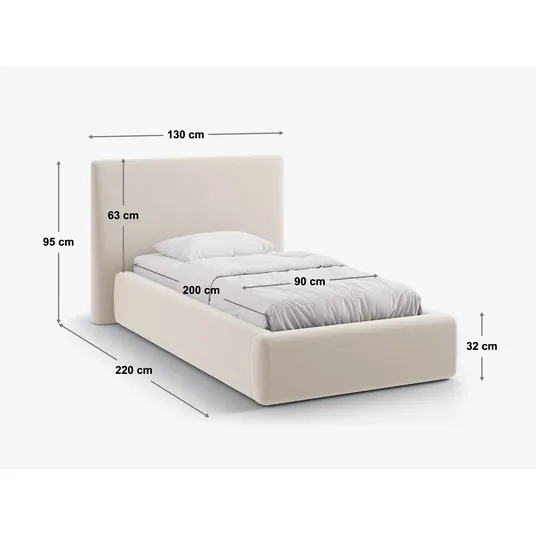 Storage Bed With Headboard, "Asti", 220x130x95 Made in Europe