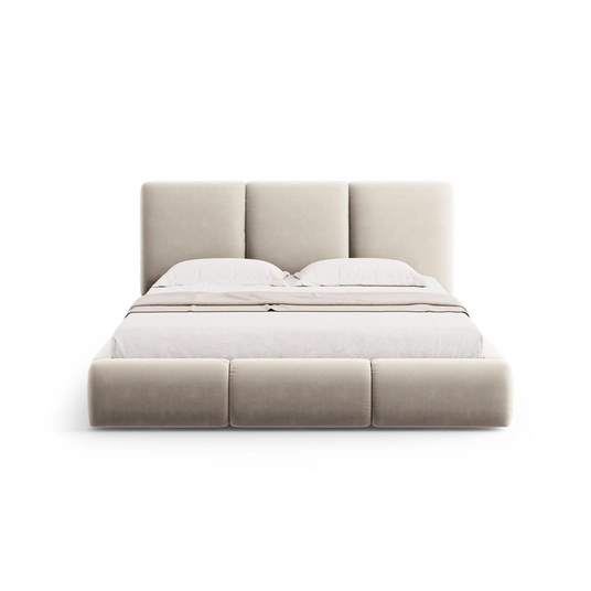 Velvet Storage Bed With Headboard, "Nicolas", 220x220x100 Made in Europe