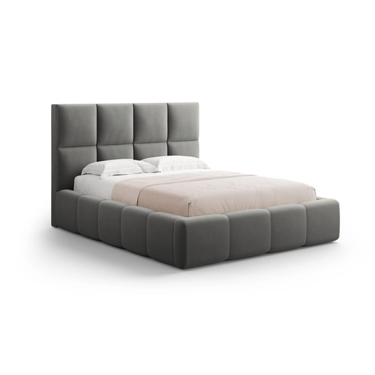 Velvet Storage Bed With Headboard, "Livigno", 230x225x125 Made in Europe