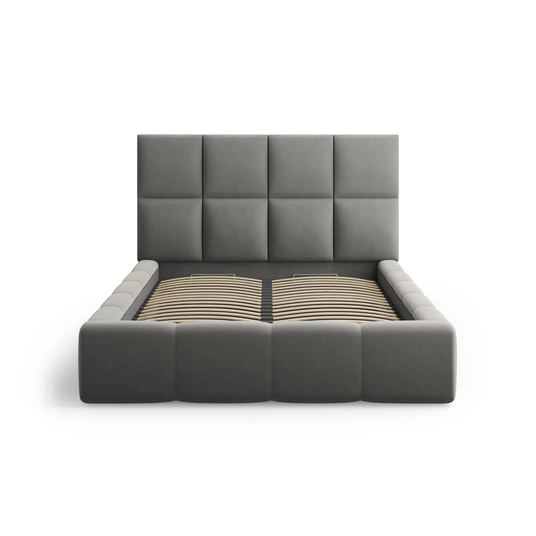 Velvet Storage Bed With Headboard, "Livigno", 230x225x125 Made in Europe