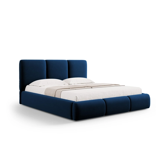 Velvet Storage Bed With Headboard, "Nicolas", 220x220x100 Made in Europe