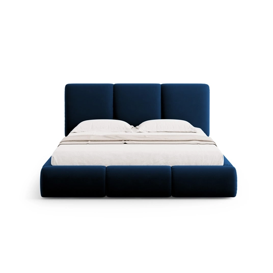 Velvet Storage Bed With Headboard, "Nicolas", 220x220x100 Made in Europe