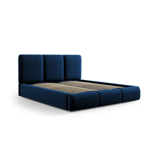 Velvet Storage Bed With Headboard, "Nicolas", 220x220x100 Made in Europe