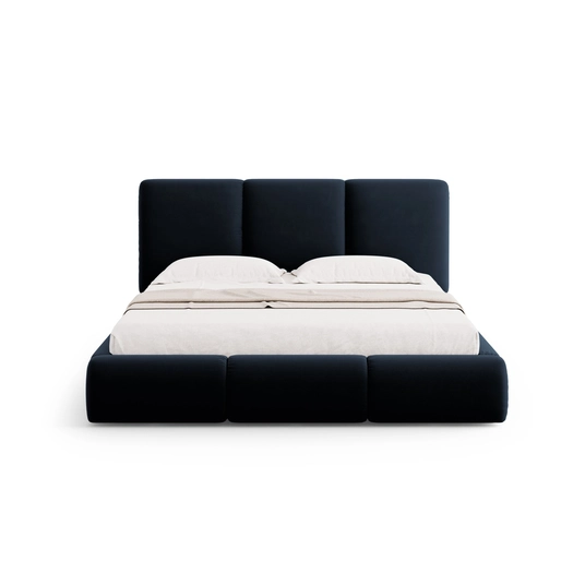 Velvet Storage Bed With Headboard, "Nicolas", 220x220x100 Made in Europe