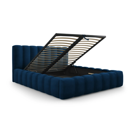 Velvet Storage Bed With Headboard, "Palma", 230x225x94 Made in Europe