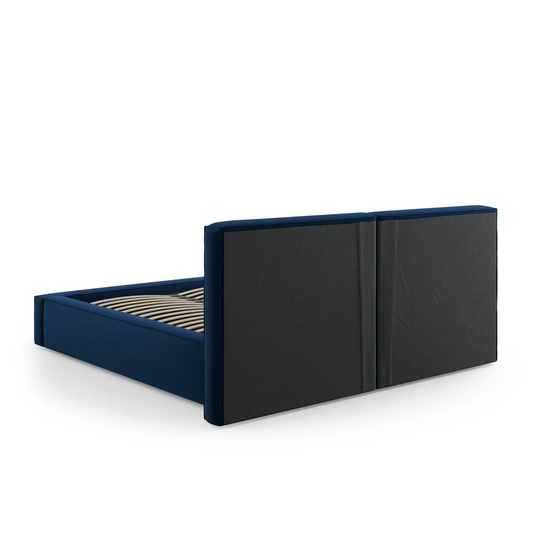 Velvet Storage Bed With Double Headboard, "Arendal", 228x234x97.5 Made in Europe