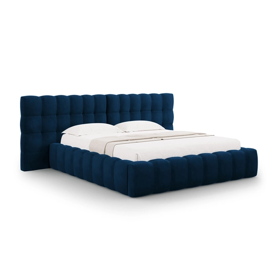 Velvet Storage Bed With Double Headboard, "Bali", 230x250x100 Made in Europe
