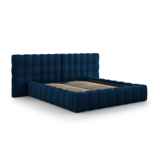 Velvet Storage Bed With Double Headboard, "Bali", 230x250x100 Made in Europe