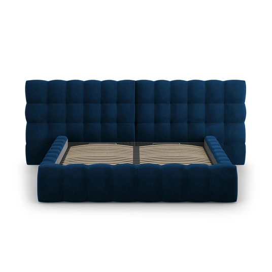 Velvet Storage Bed With Double Headboard, "Bali", 230x250x100 Made in Europe