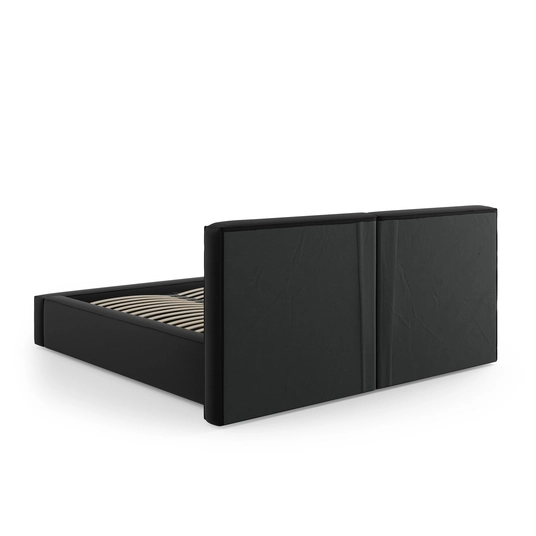 Velvet Storage Bed With Double Headboard, "Arendal", 228x194x97.5 Made in Europe