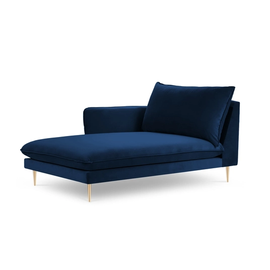 Velvet Chaise Longue Left, "Vienna", 1 Seat, 170x110x95 Made in Europe