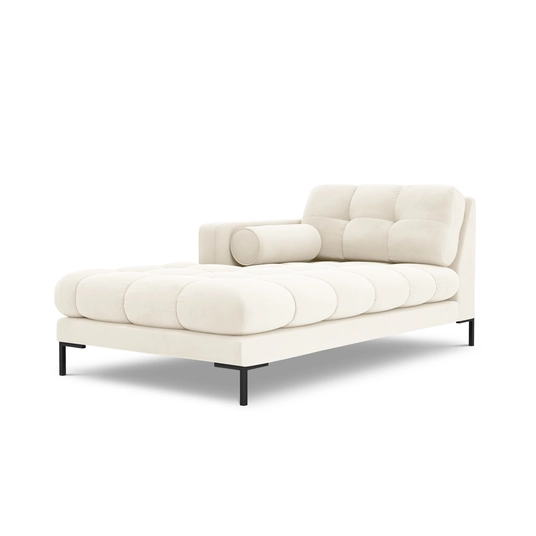 Velvet Chaise Longue Left, "Bali", 1 Seat, 185x102x75 Made in Europe