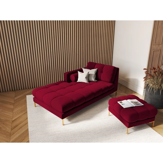 Velvet Chaise Longue Left, "Bali", 1 Seat, 185x102x75 Made in Europe