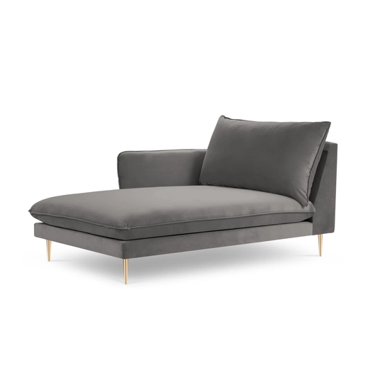 Velvet Chaise Longue Left, "Vienna", 1 Seat, 170x110x95 Made in Europe