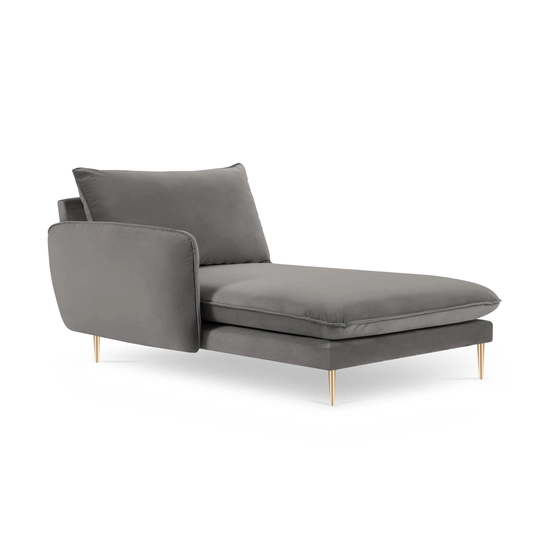 Velvet Chaise Longue Left, "Vienna", 1 Seat, 170x110x95 Made in Europe